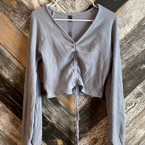 Knitted Grey Blue Sweater